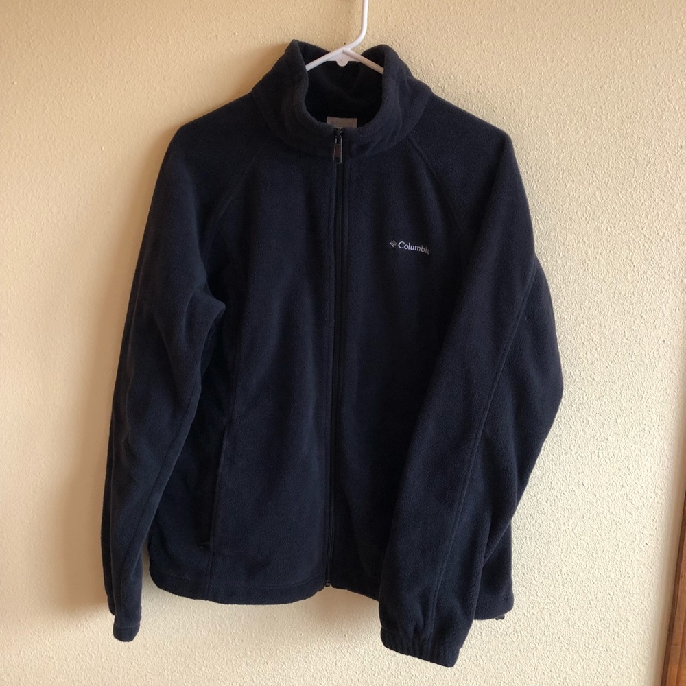 Columbia Soft Black Fleece XL Full Zip Jacket
